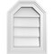 Ekena Millwork Octagonal Top Surface Mount PVC Gable Vent w/ 2"W x 1-1/2"P Brickmould Frame, 12"W x 16"H GVPOT12X1602SN - alternate 1